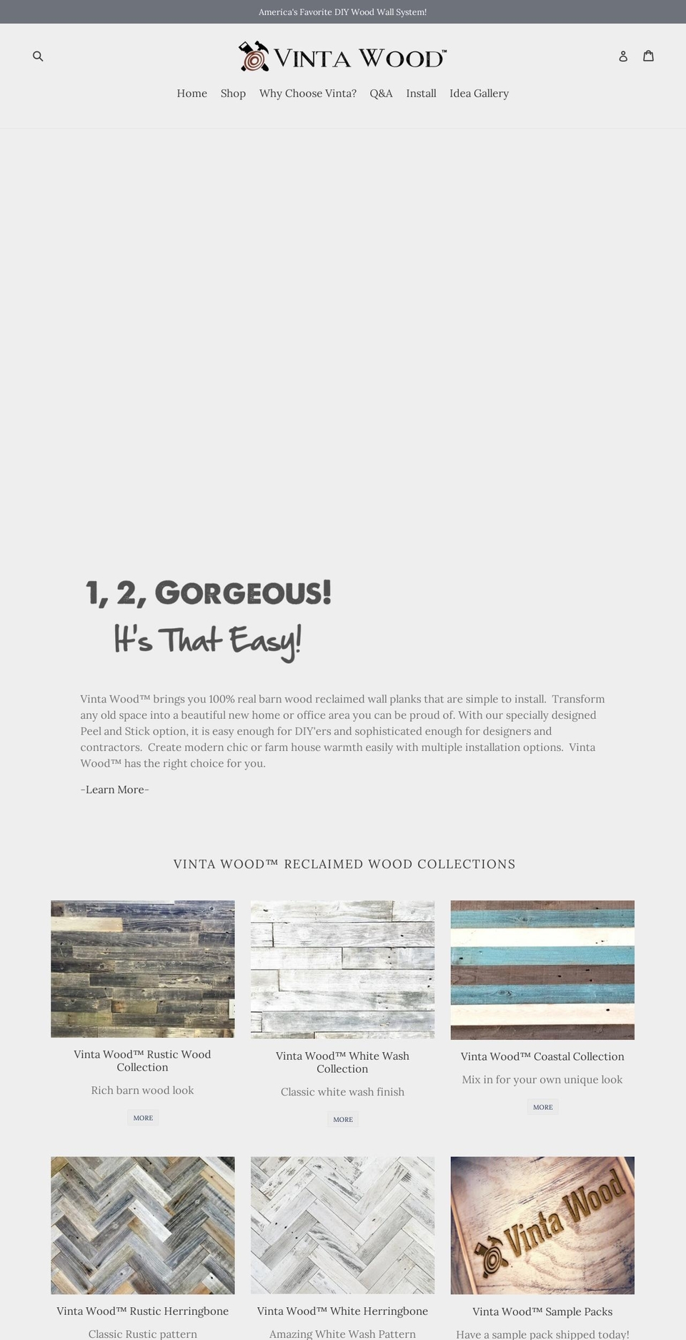 vintawood.com — Shopify storefront screenshot