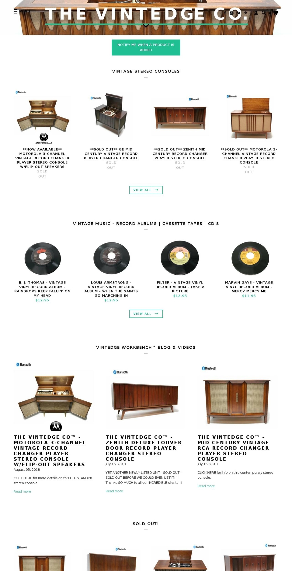 vintedgeco.com shopify website screenshot