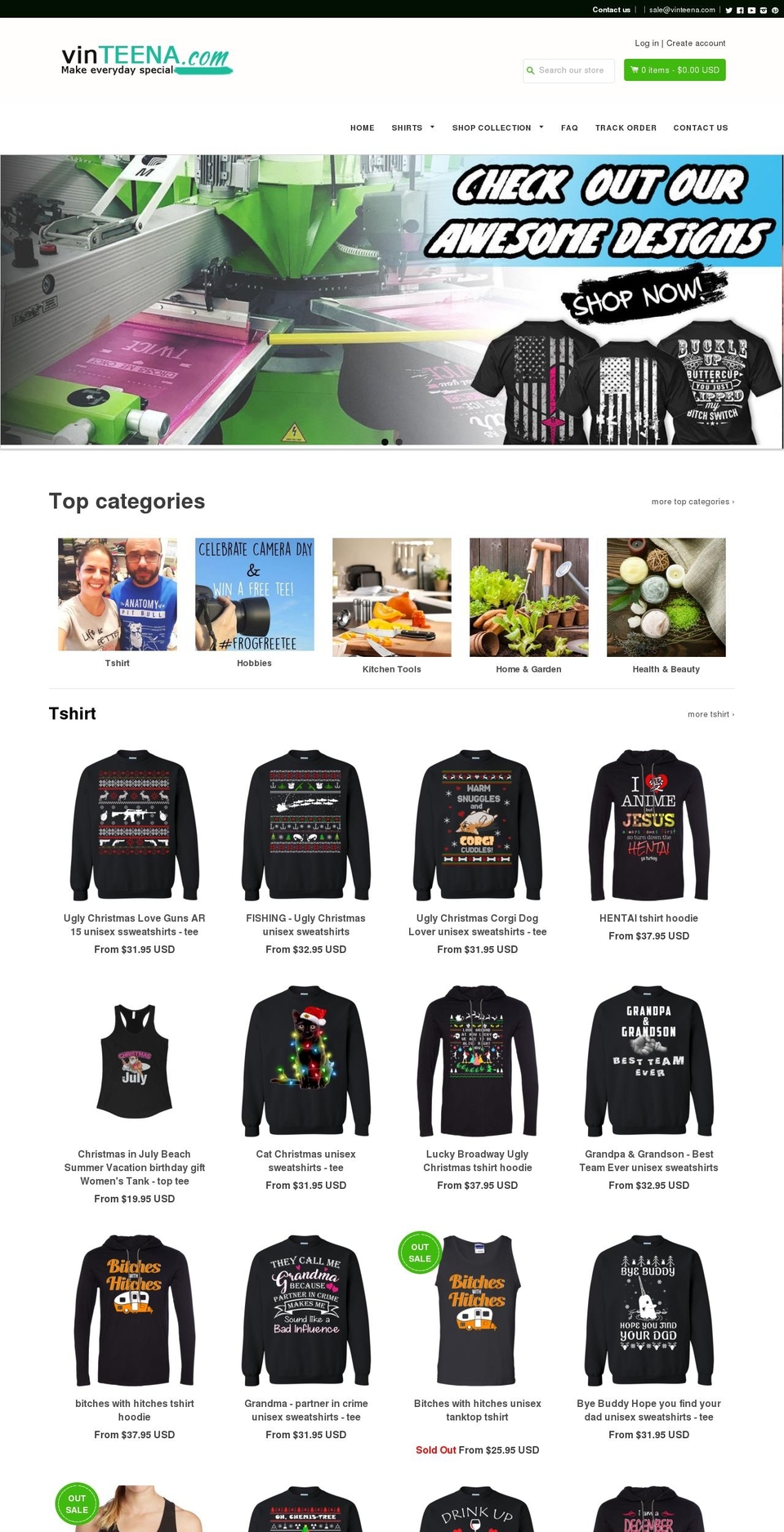 vinteena.com — Shopify storefront screenshot