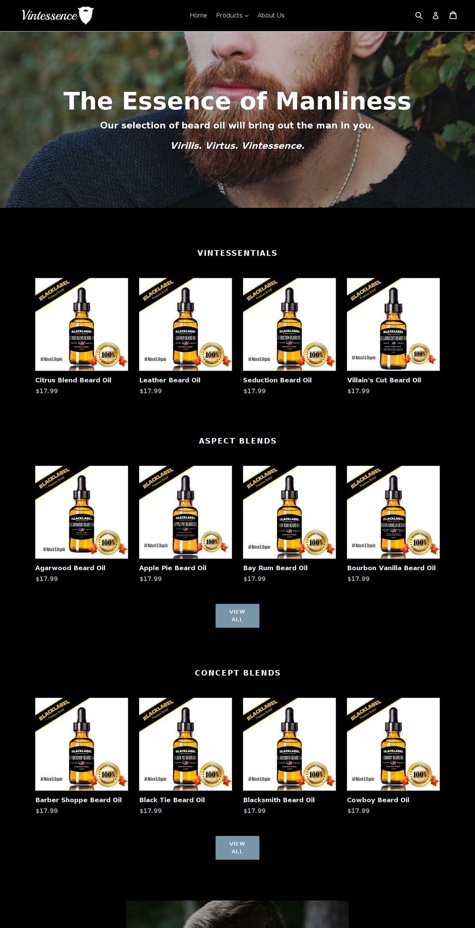 vintessence.com — Shopify storefront screenshot