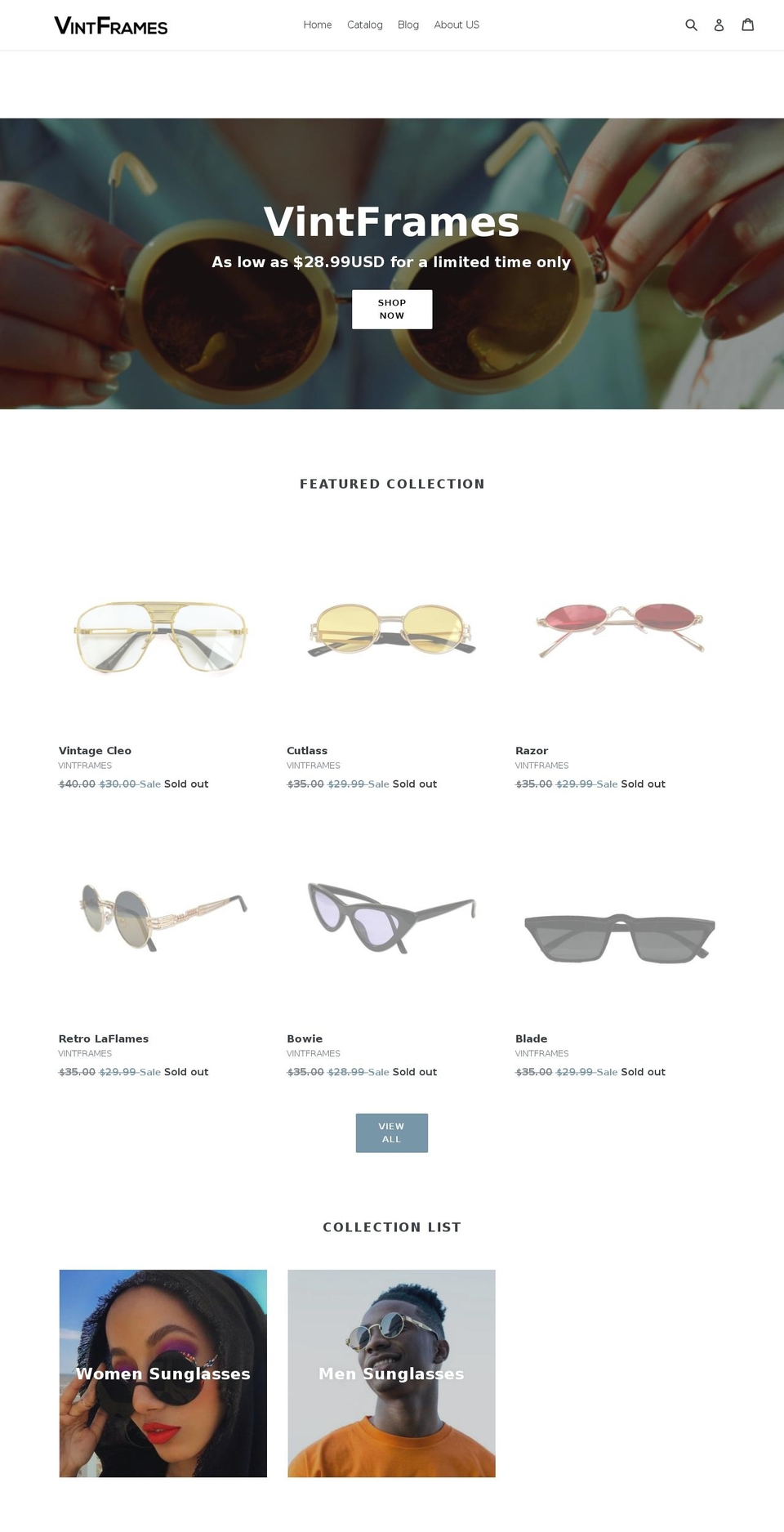 vintframes.com — Shopify storefront screenshot