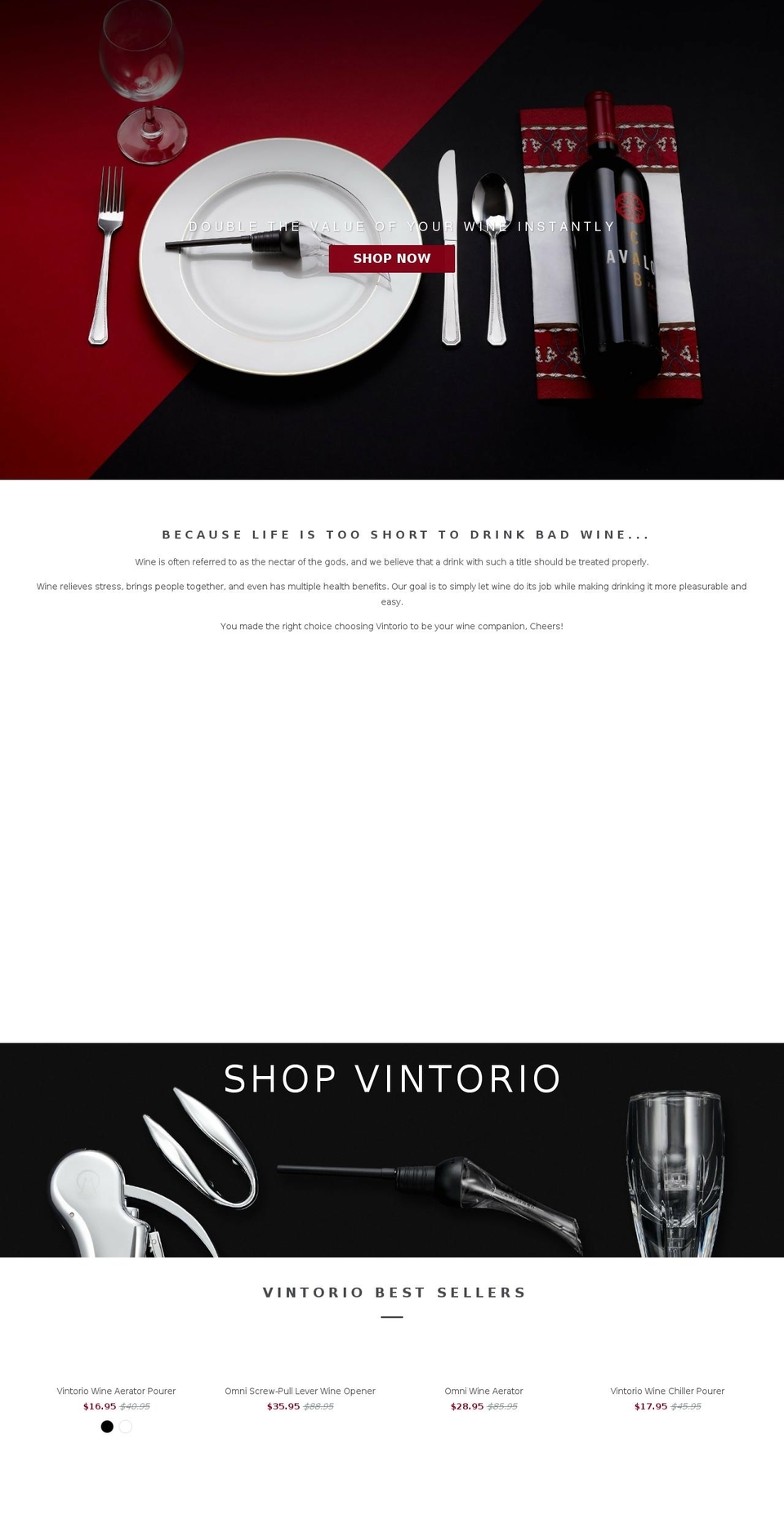 vintorio.com shopify website screenshot