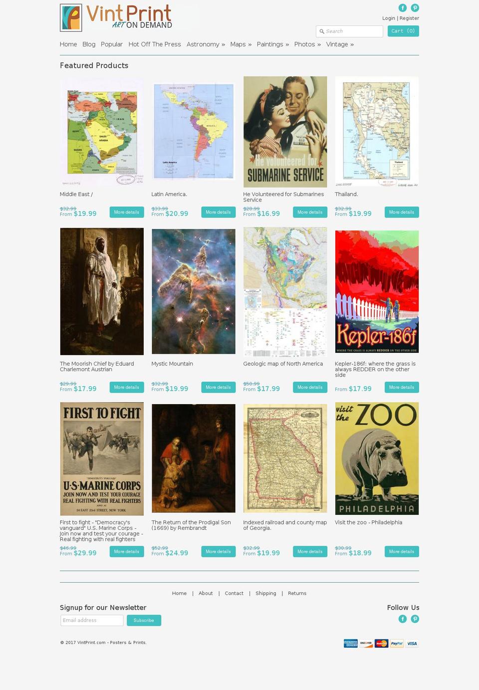 May 2016 Shopify theme site example vintprint.net