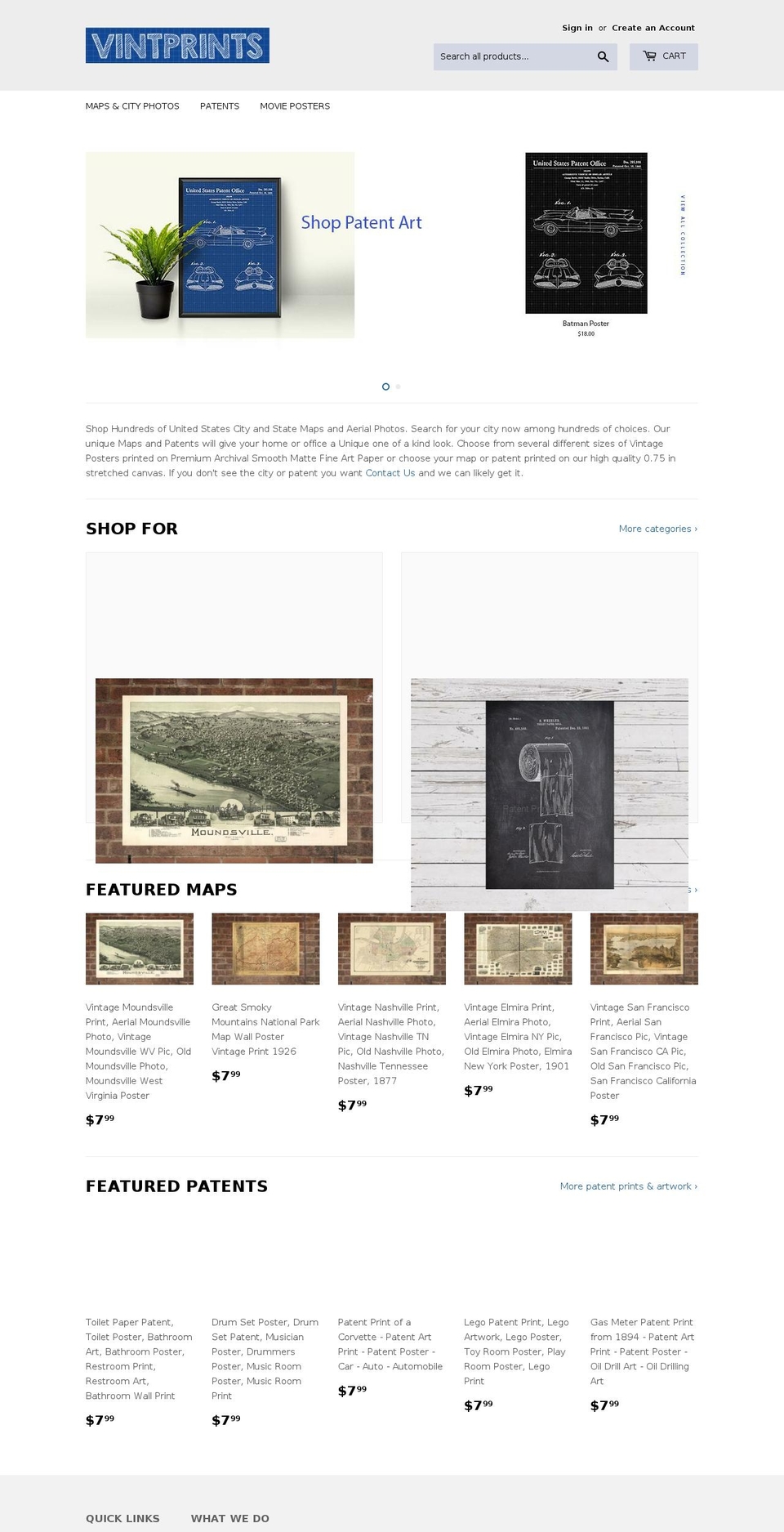 vintprints.com — Shopify storefront screenshot