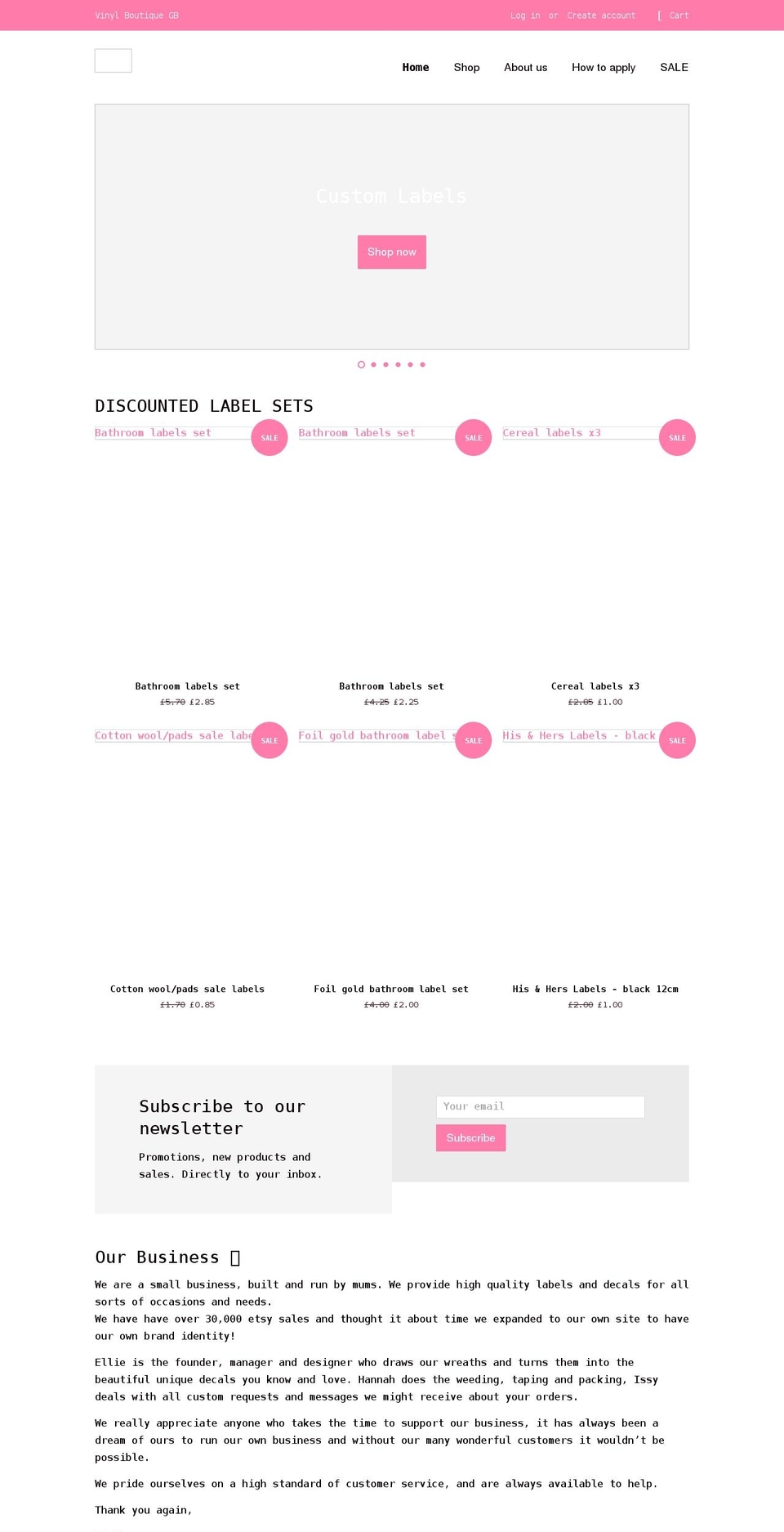 vinyl-boutique.com shopify website screenshot