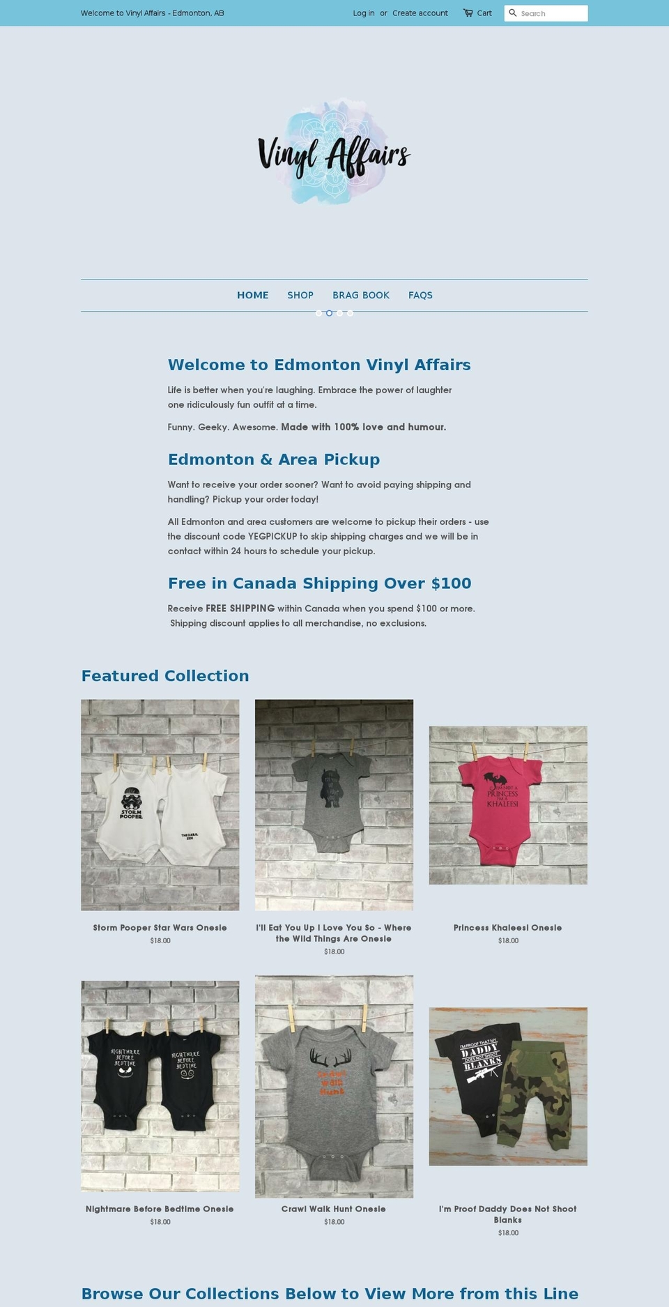 vinylaffairs.com — Shopify storefront screenshot