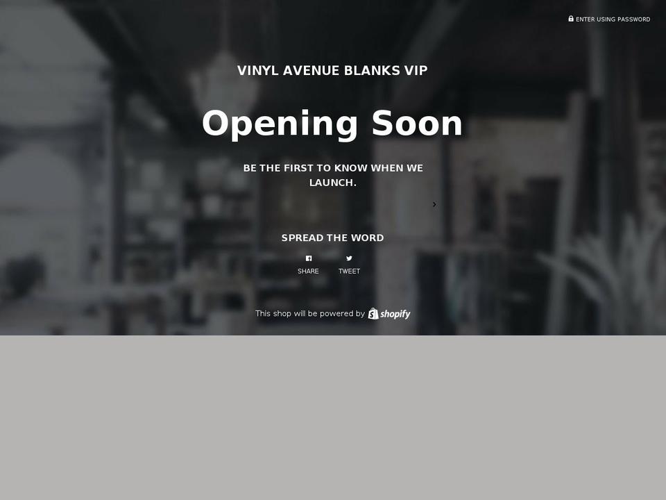vinylavenueblanks.com — Shopify storefront screenshot