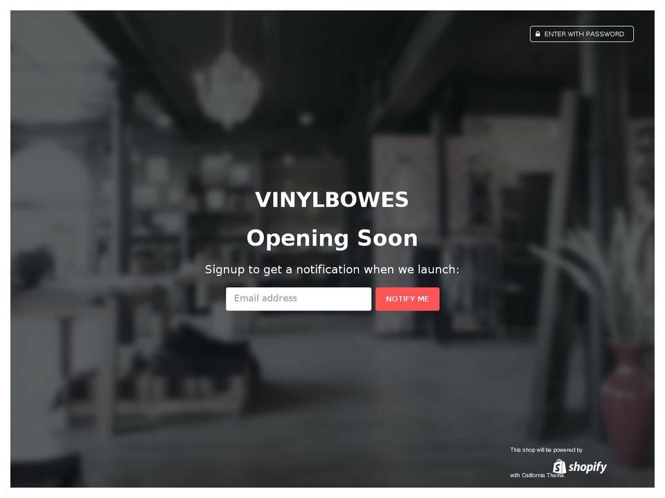 vinylbowes.com shopify website screenshot