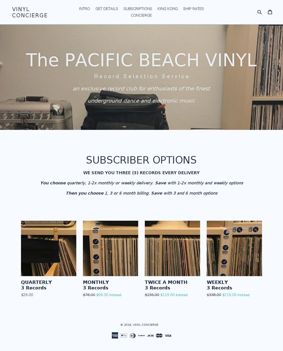 vinylconcierge.com — Shopify storefront screenshot