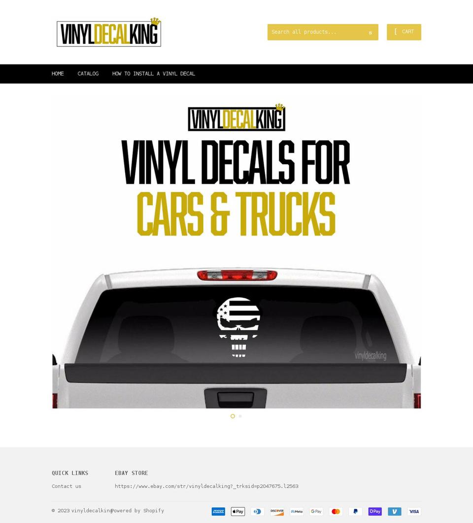 vinyldecalking.com shopify website screenshot