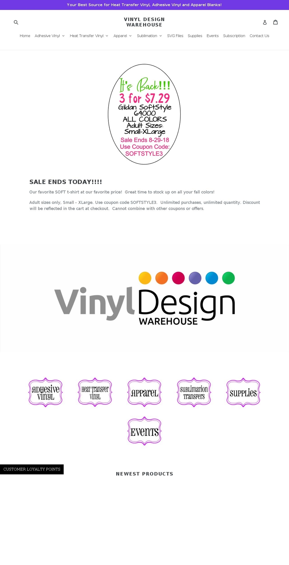 vinyldesignwarehouse.com — Shopify storefront screenshot