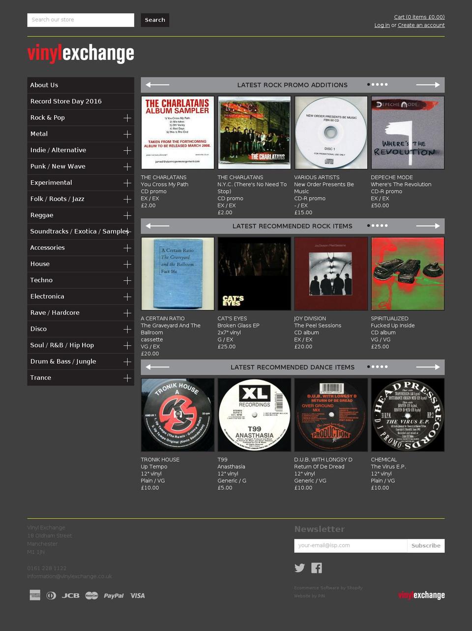 Vinyl Exchange custom theme Shopify theme site example vinylexchange.co.uk