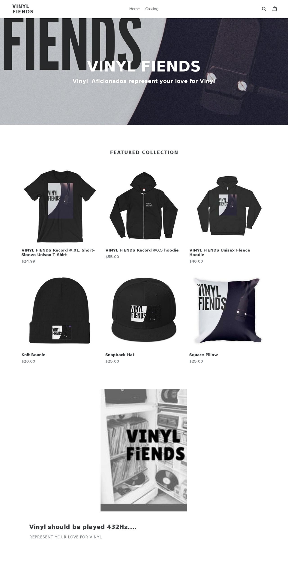 vinylfiends.com — Shopify storefront screenshot