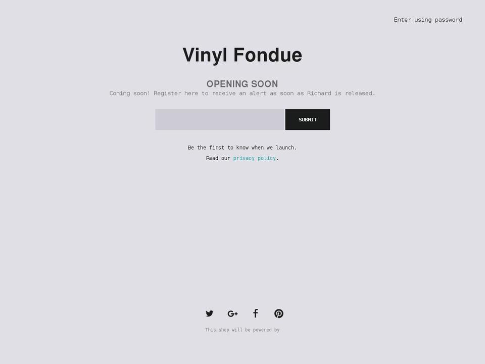 vinylfondue.com shopify website screenshot