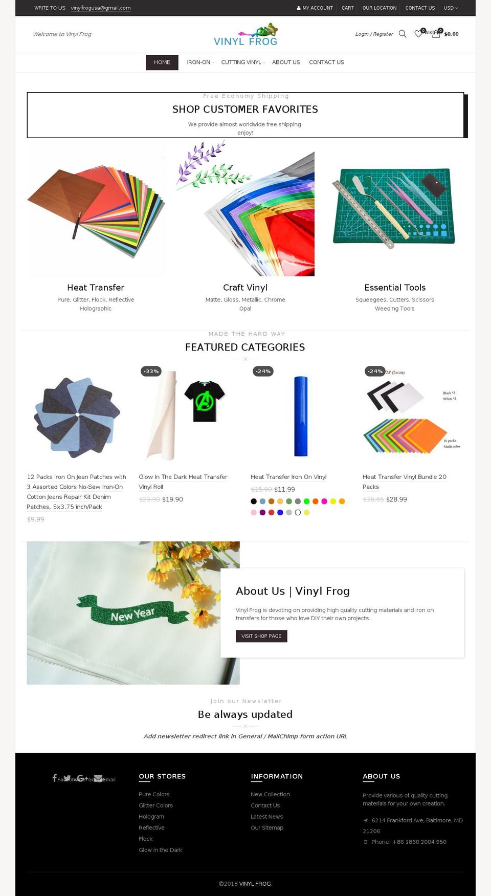 Minion Shopify theme site example vinylfrog.com