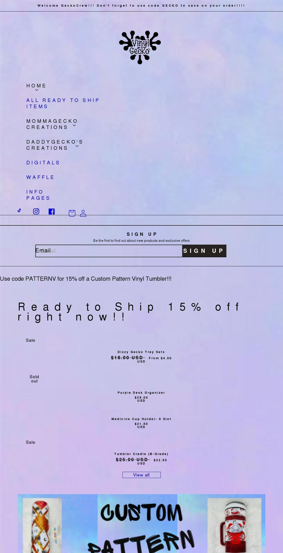 Moongoddesstheme Shopify theme site example vinylgecko.com