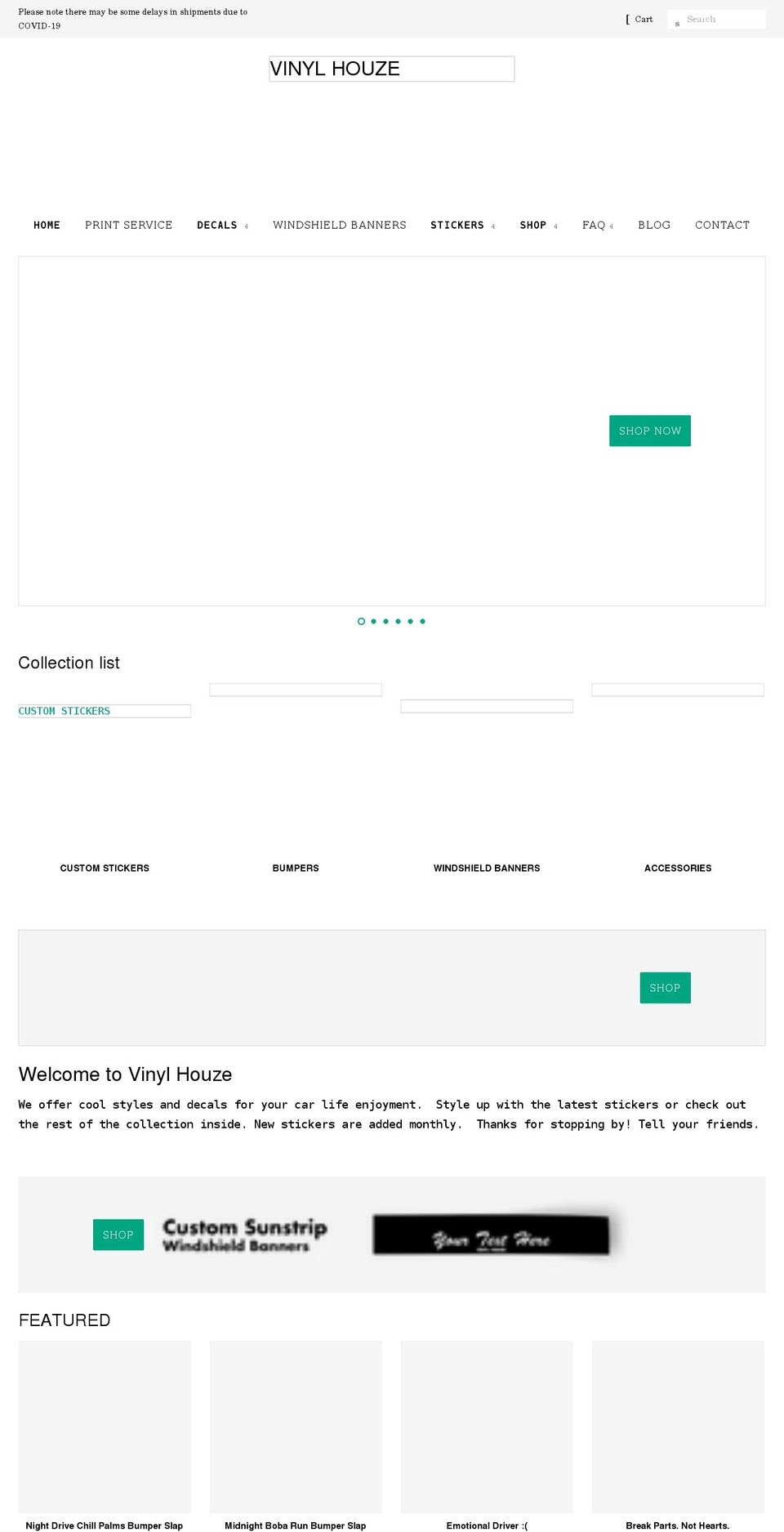 vinylhouze.com shopify website screenshot