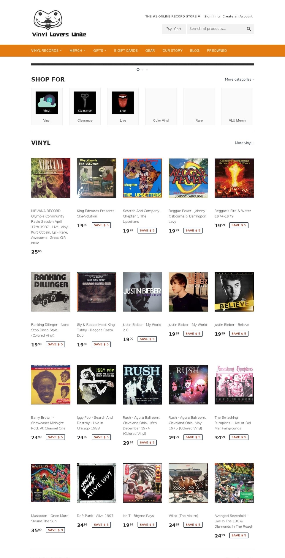 vinylloversunite.com shopify website screenshot