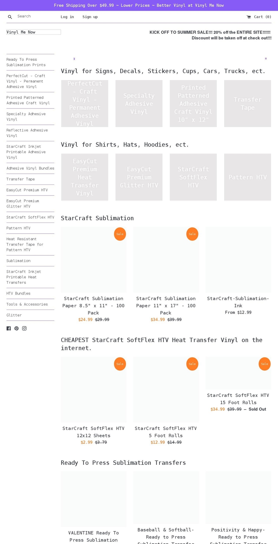 vinylmenow.com shopify website screenshot