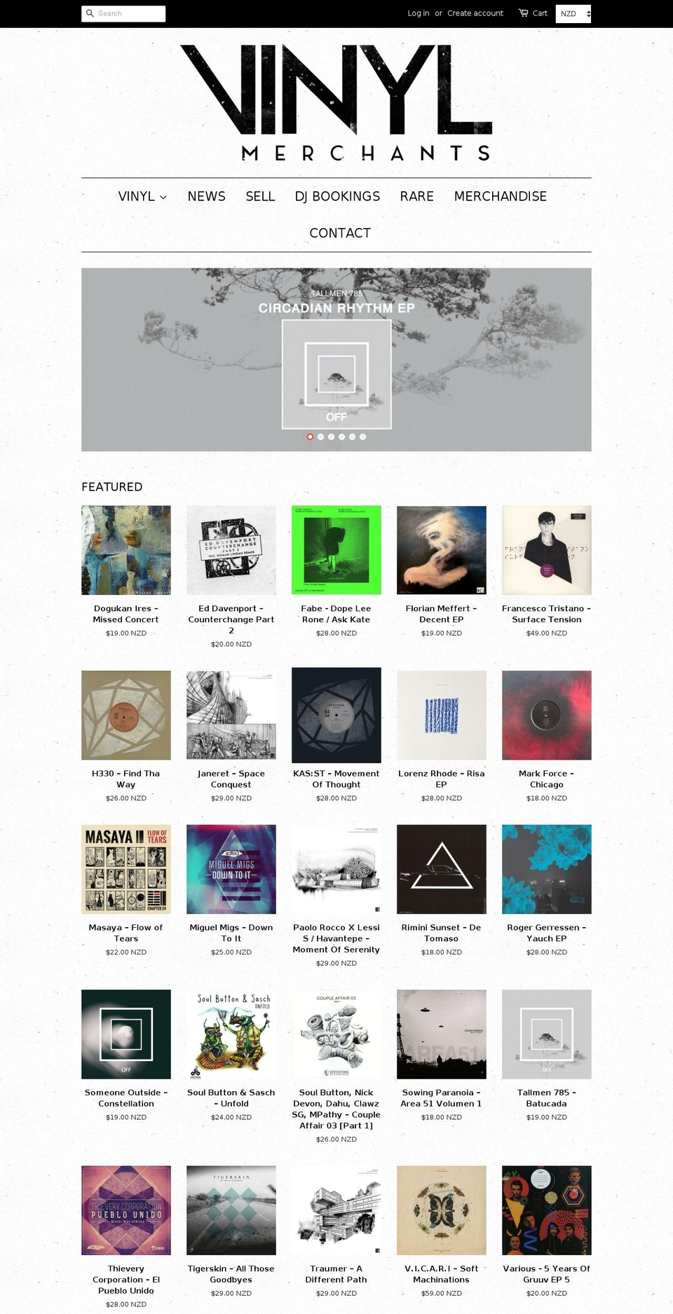 vinylmerchants.com — Shopify storefront screenshot