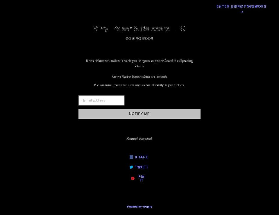 vinylpaperandscissors.com shopify website screenshot