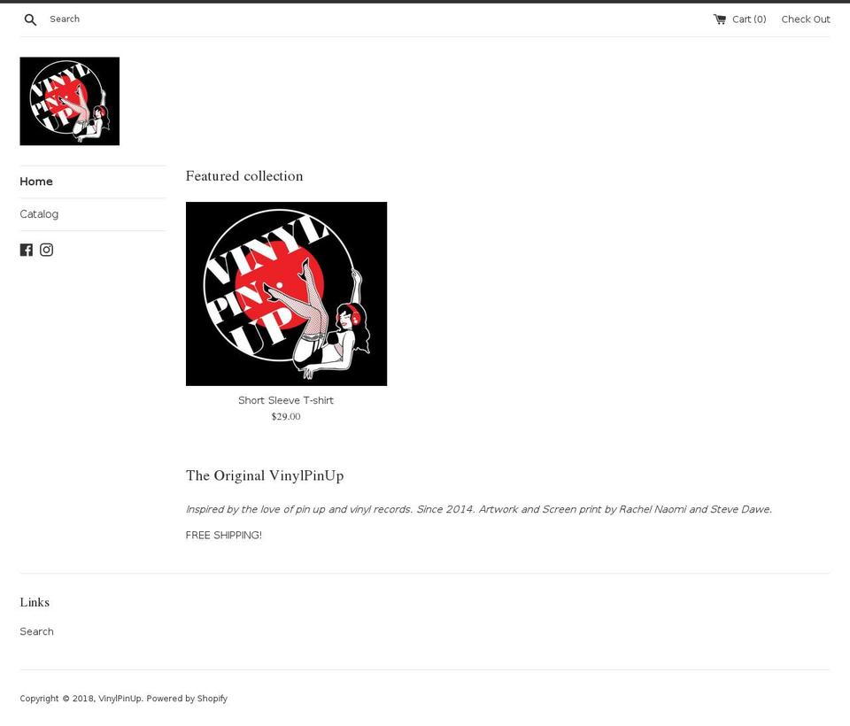 vinylpinup.com — Shopify storefront screenshot