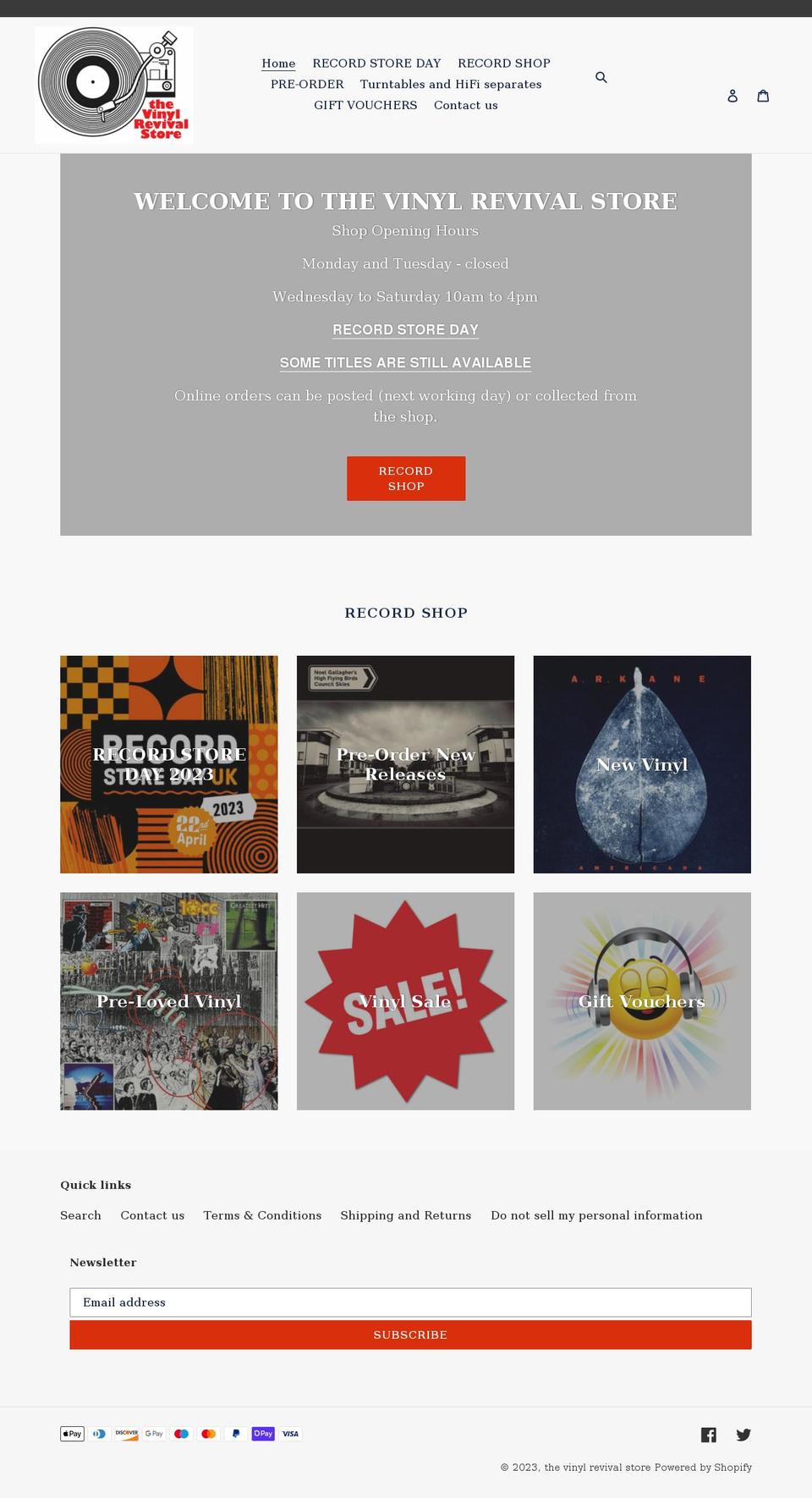 vinylrevivaluk.com shopify website screenshot