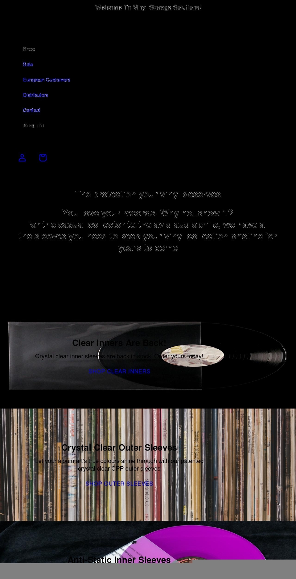 vinylstoragesolutions.ca shopify website screenshot