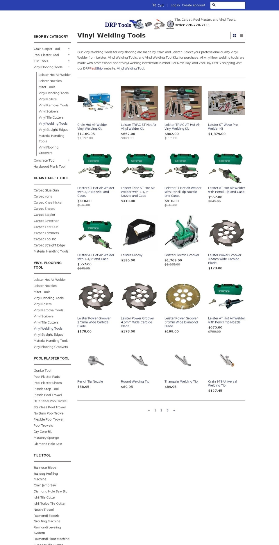 vinylweldingtools.com shopify website screenshot