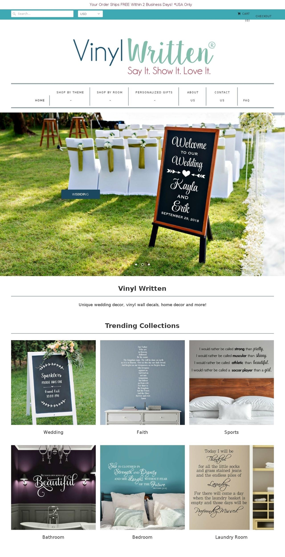 vinylwritten.com shopify website screenshot