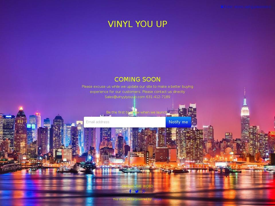 Version 2 Shopify theme site example vinylyouup.com