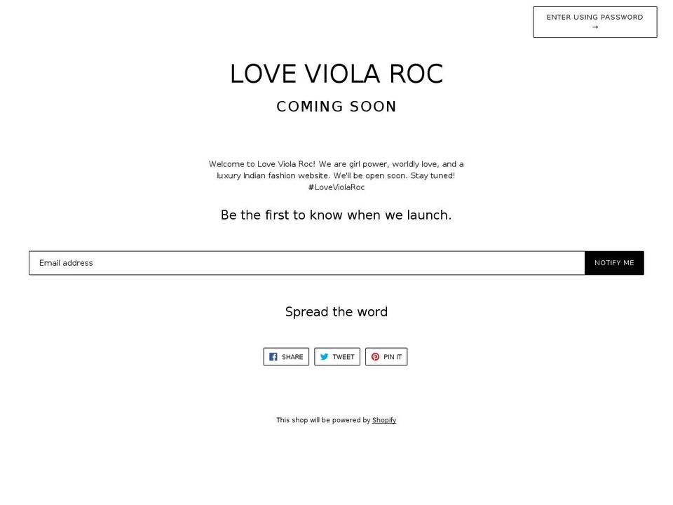violaroc.com — Shopify storefront screenshot