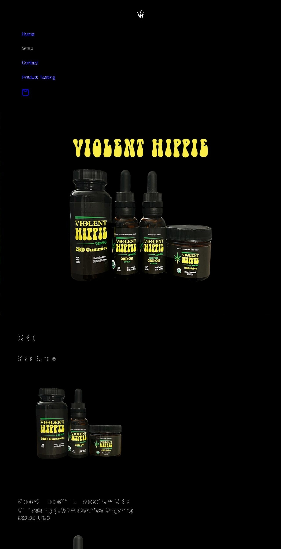 violenthippie.com shopify website screenshot