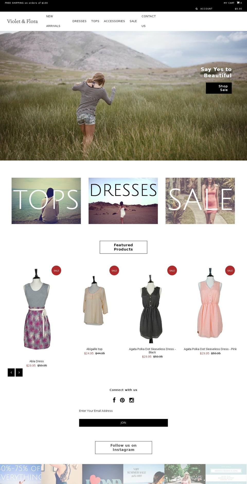 violetandflora.com shopify website screenshot