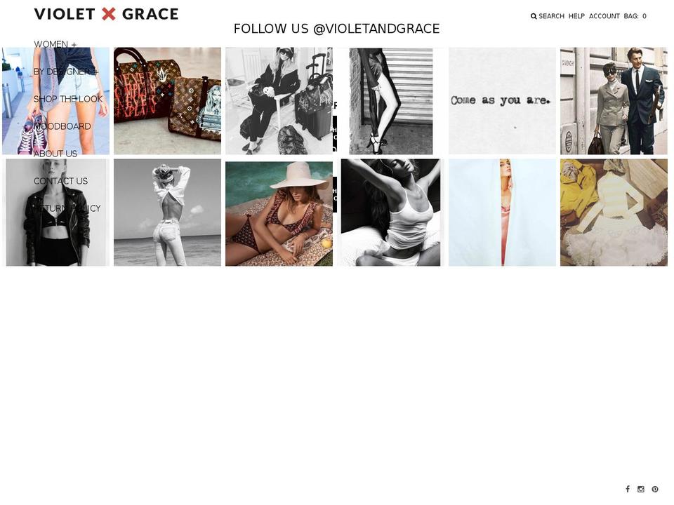 violetandgrace.com shopify website screenshot