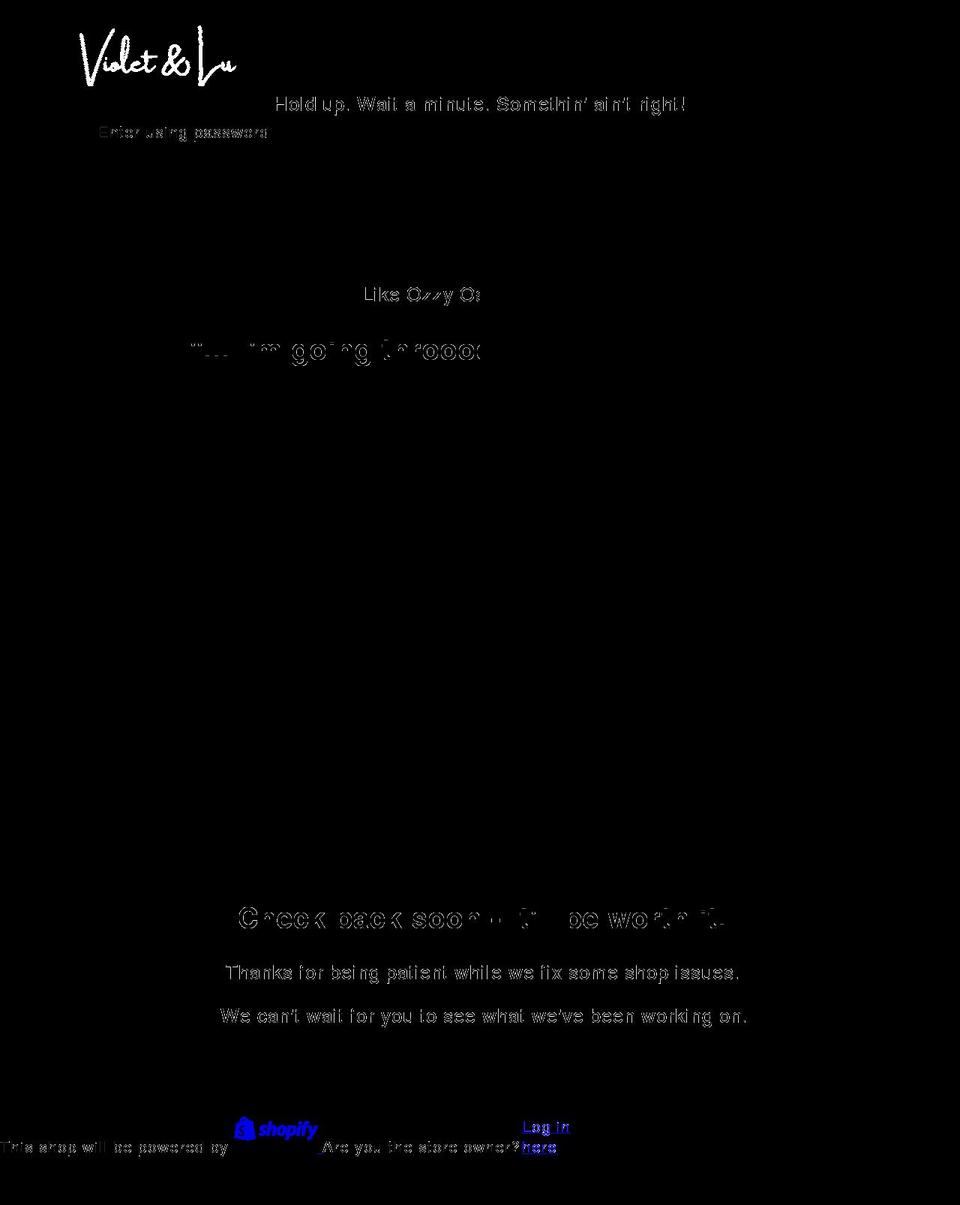 violetandlu.com shopify website screenshot
