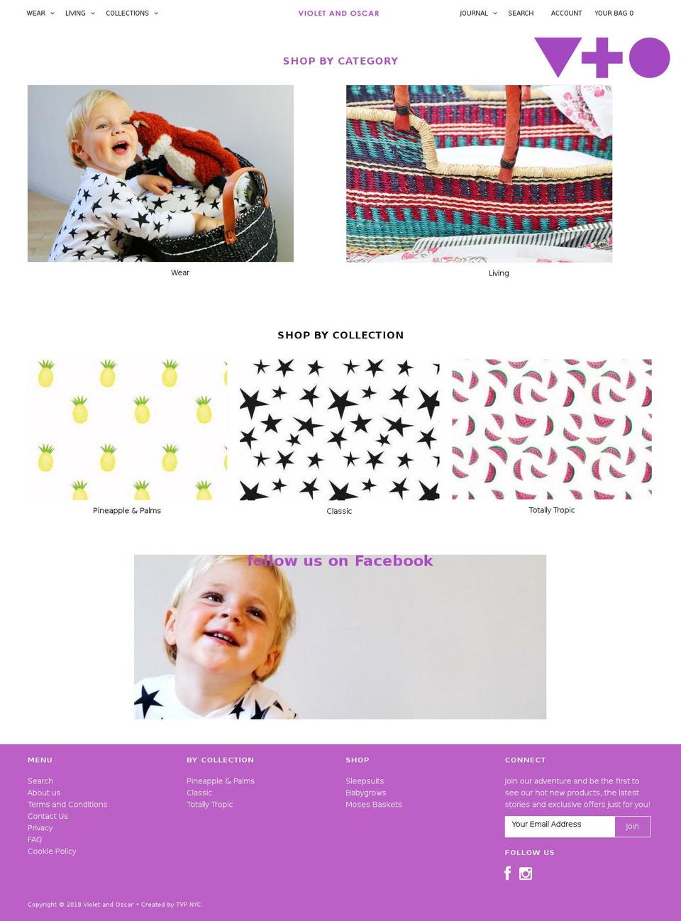 violetandoscar.com — Shopify storefront screenshot
