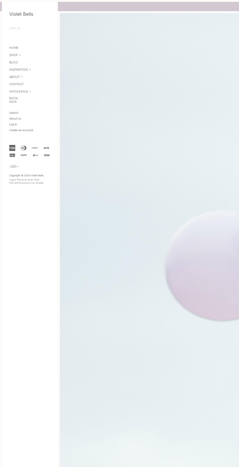 violetbells.com shopify website screenshot