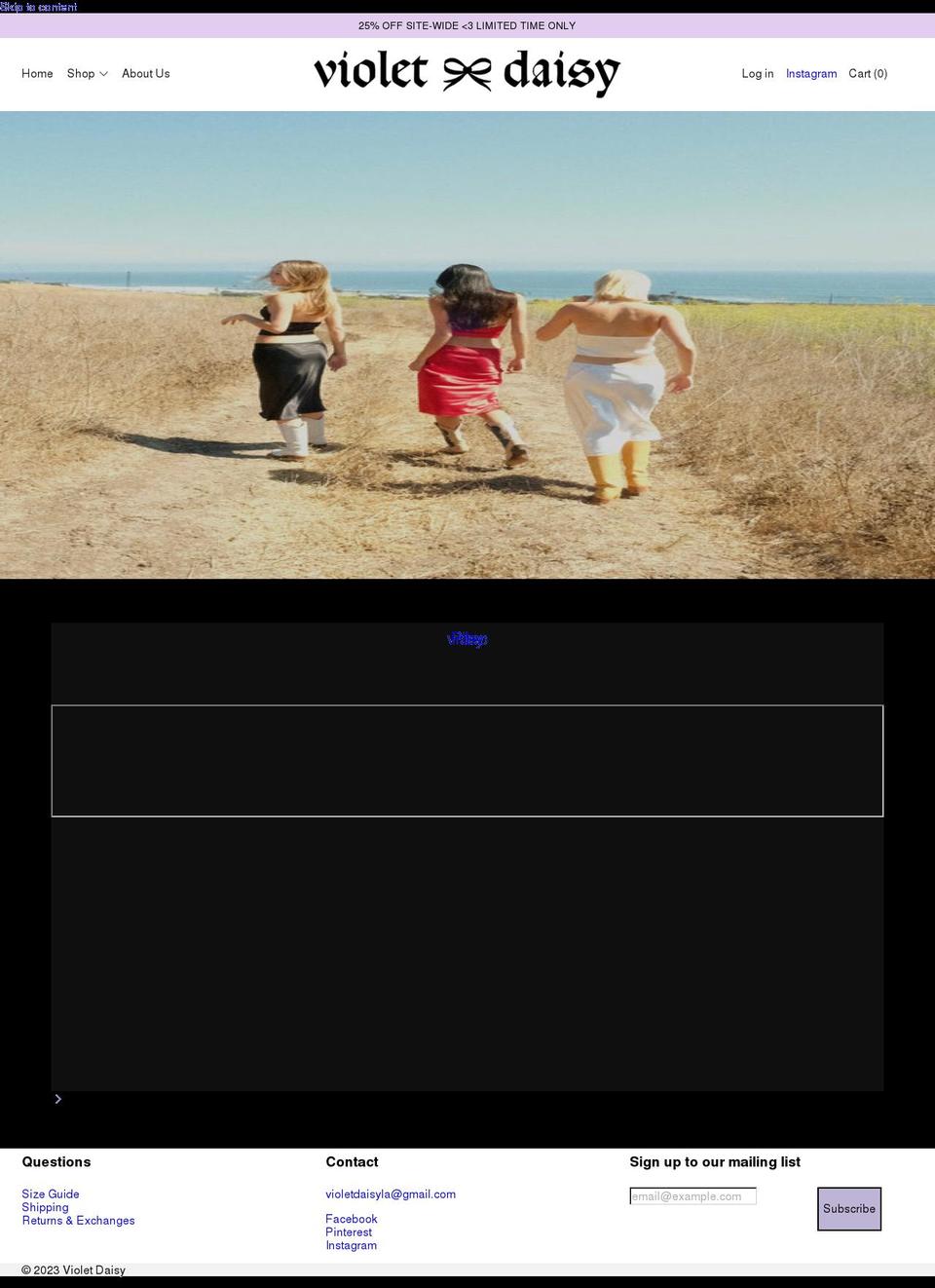 violetdaisy.com shopify website screenshot