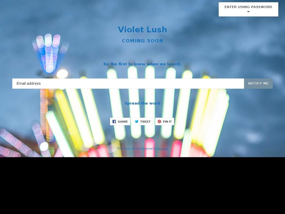 violetlush.com — Shopify storefront screenshot