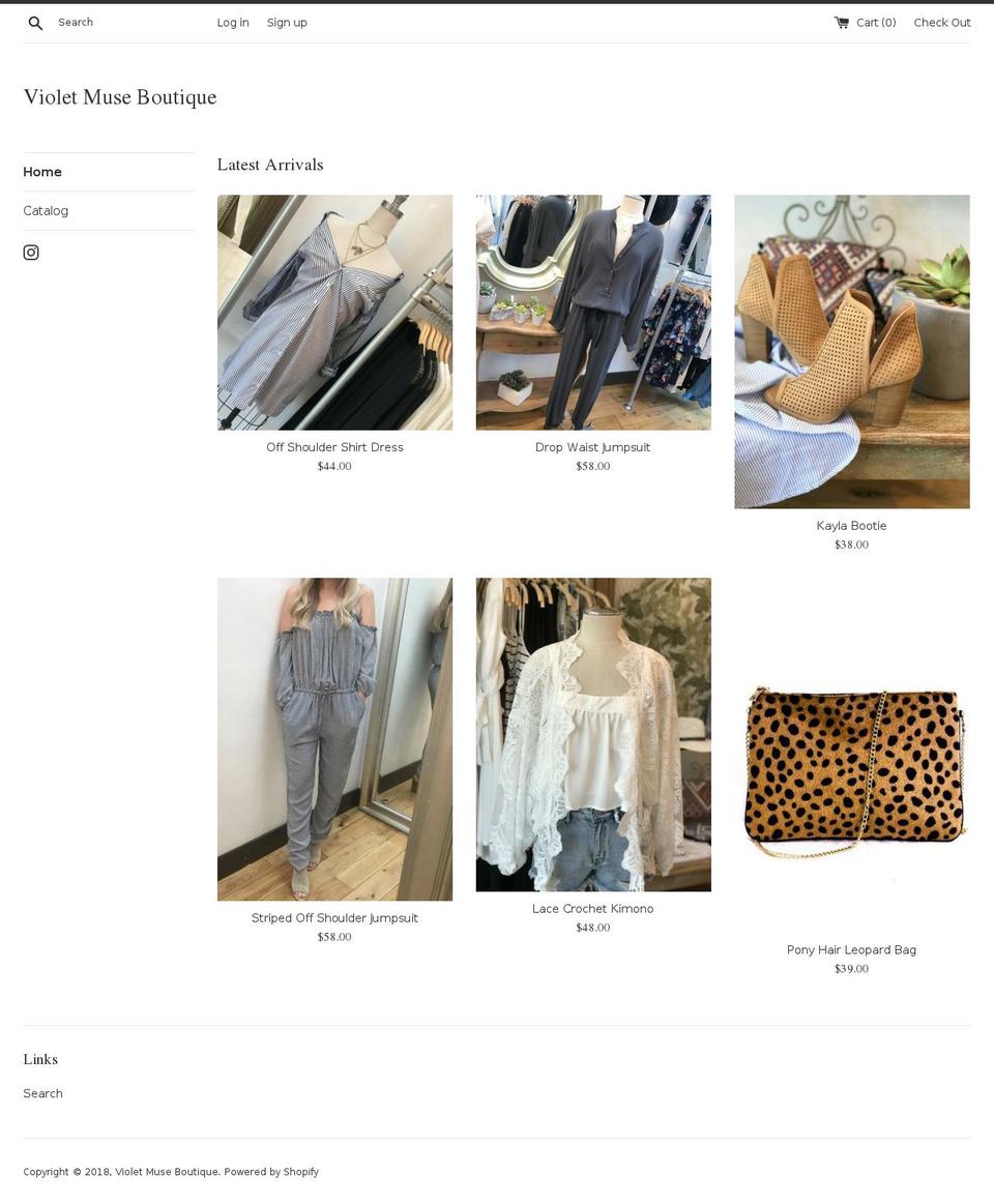 violetmuse.com shopify website screenshot