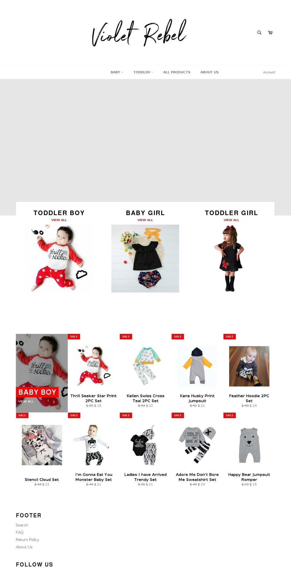 violetrebel.com — Shopify storefront screenshot