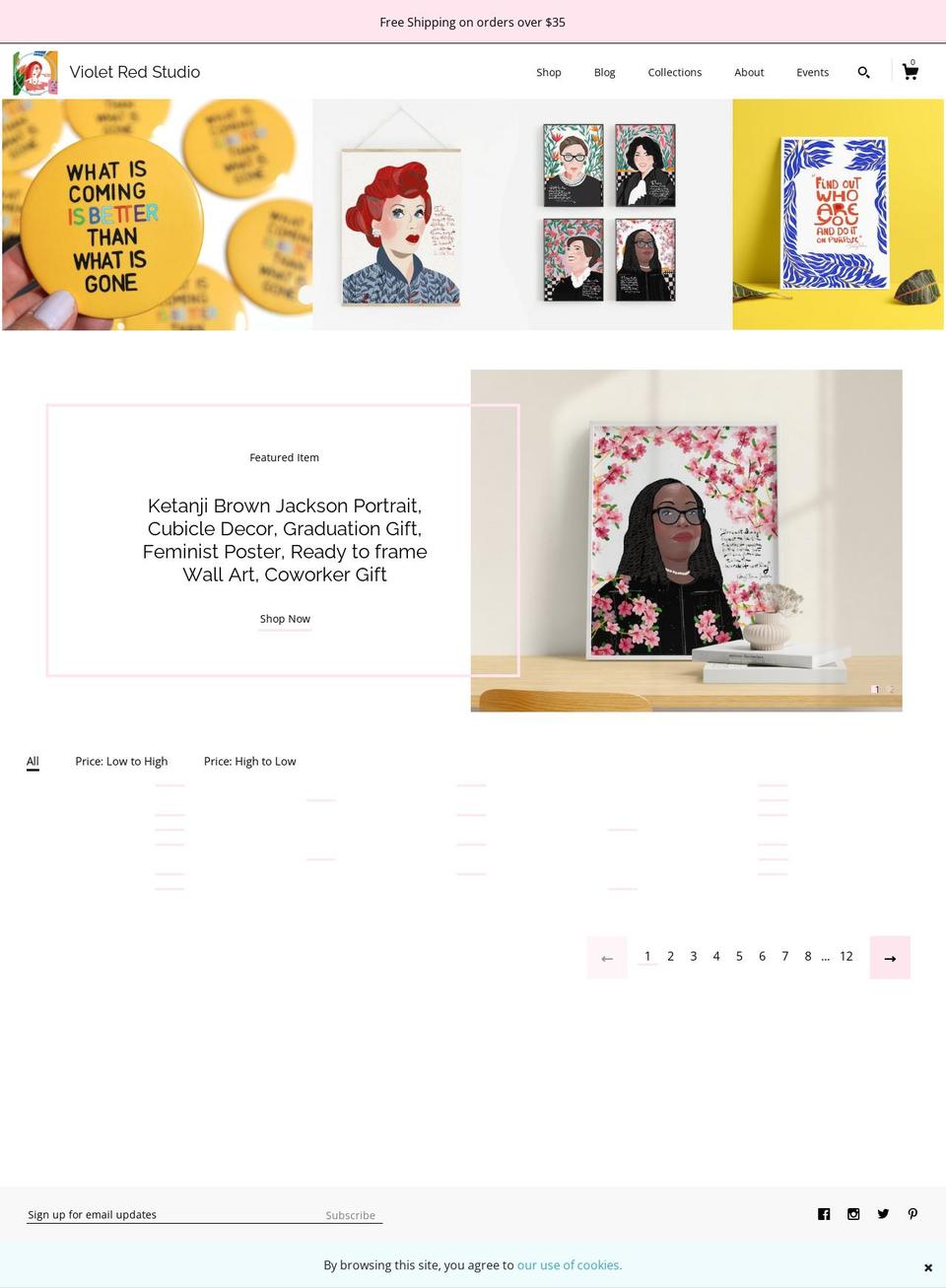 violetredstudio.com shopify website screenshot