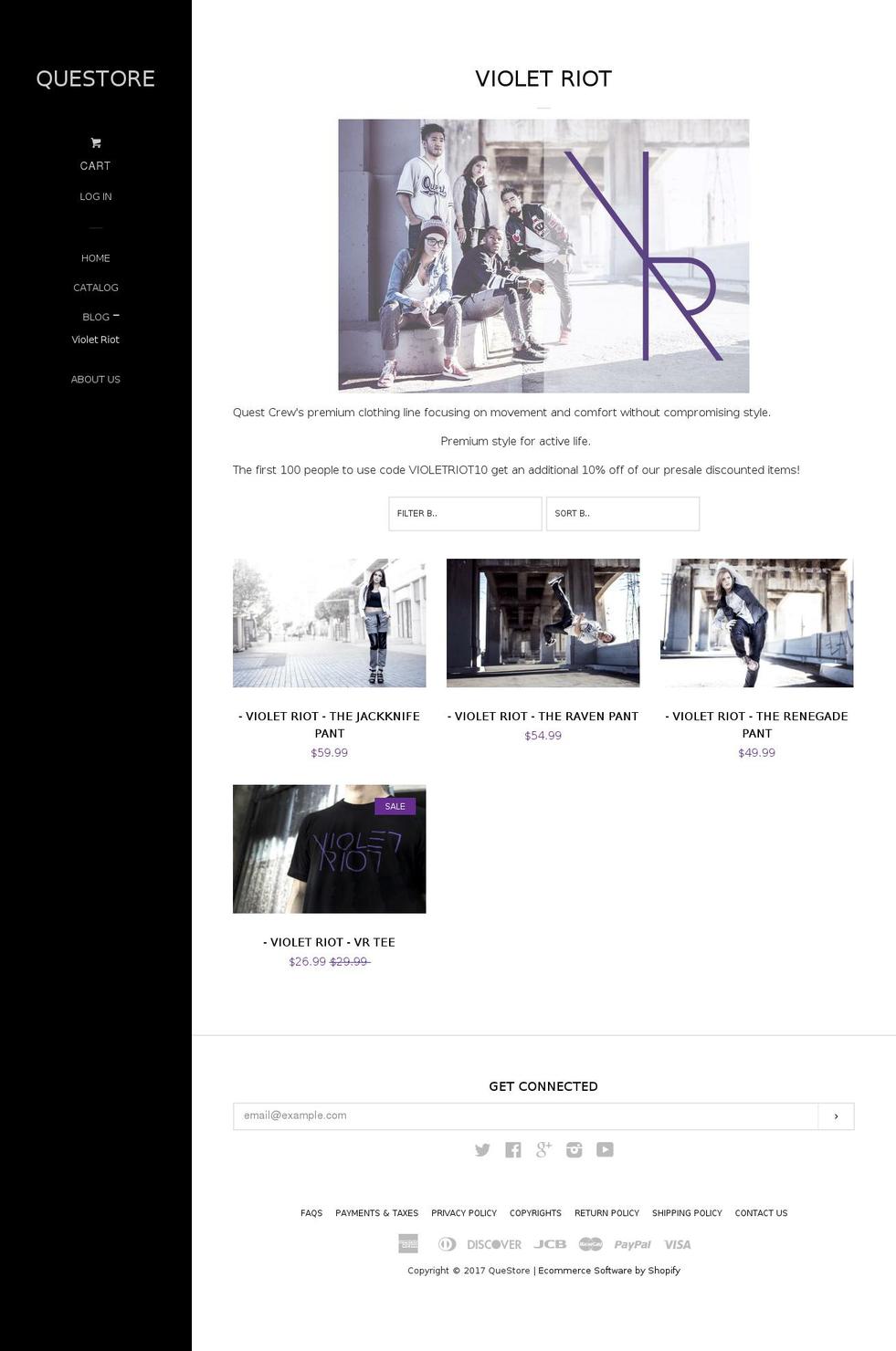 violetriotla.com shopify website screenshot