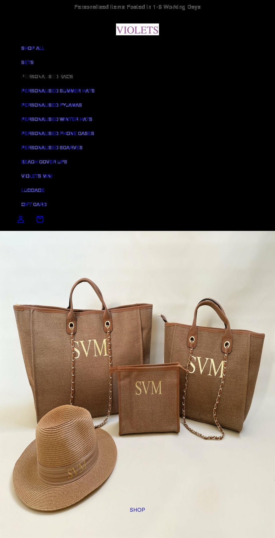 violets-store.com shopify website screenshot