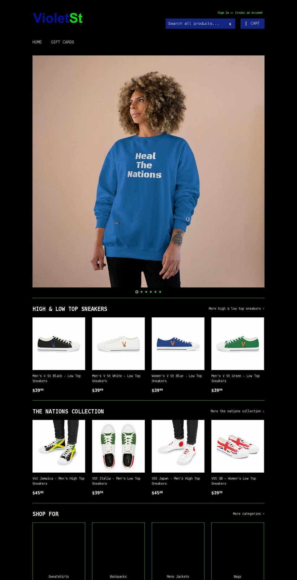 violetst.net shopify website screenshot