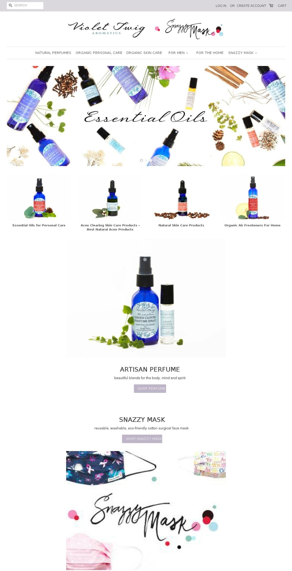violettwigaromatics.com — Shopify storefront screenshot