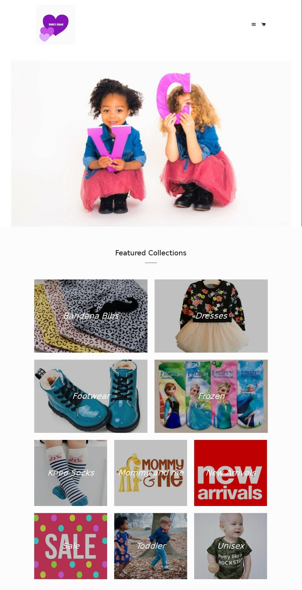 violetzcloset.com shopify website screenshot