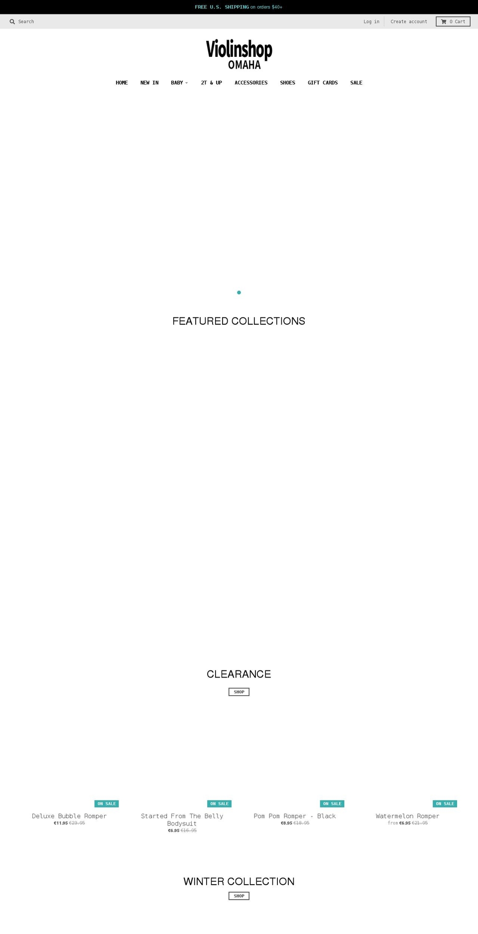 violinshopomaha.com shopify website screenshot