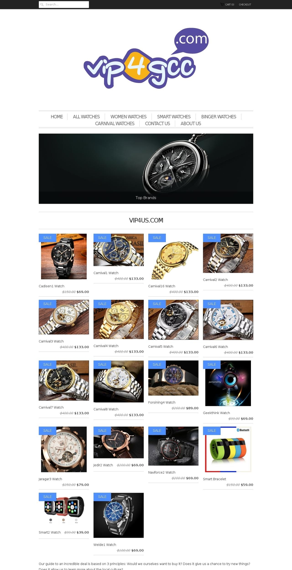 vip4us.com shopify website screenshot